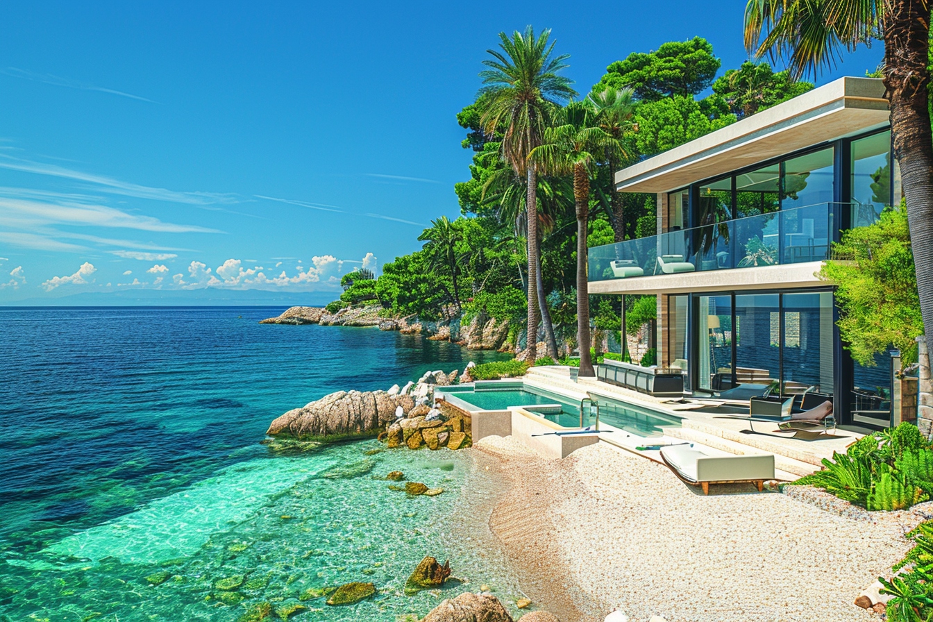 Vue panoramique de Cannes avec des maisons luxueuses illustrant les options pour déménager ou agrandir sa maison à Cannes